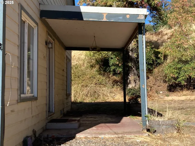 a view of a balcony door
