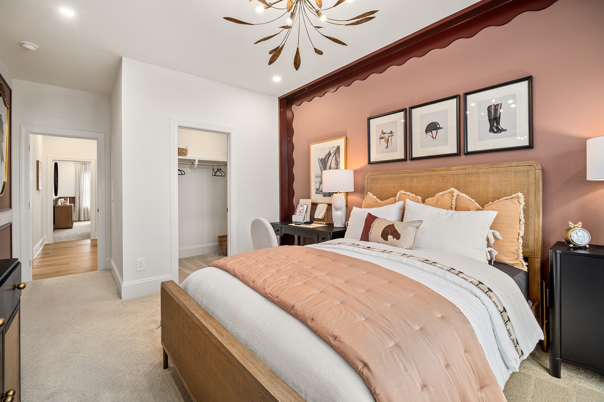 1412 Round Hill Lane Spring Hill, TN 37174 - Photo 23 of 36 a spacious bedroom with a bed and a chandelier