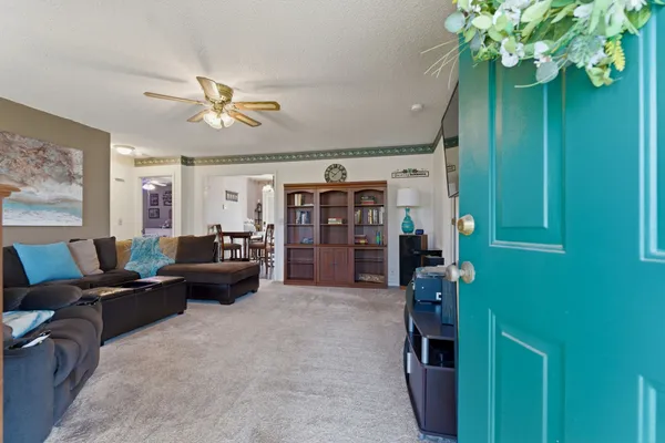 a living room with furniture