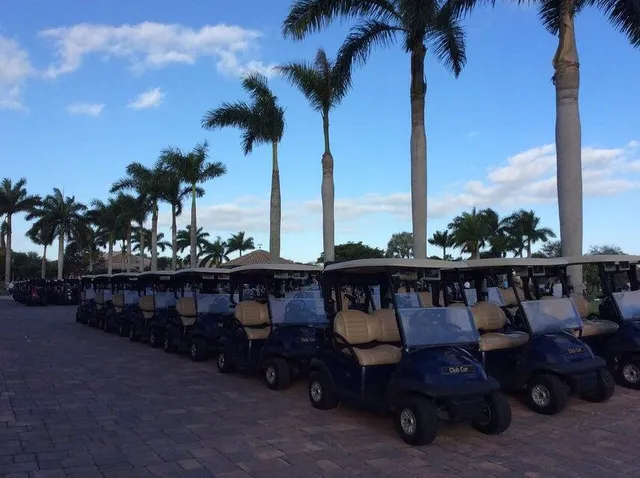 a park with a bed and a lamp next to a window