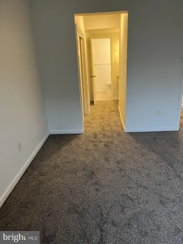 an empty room with a door