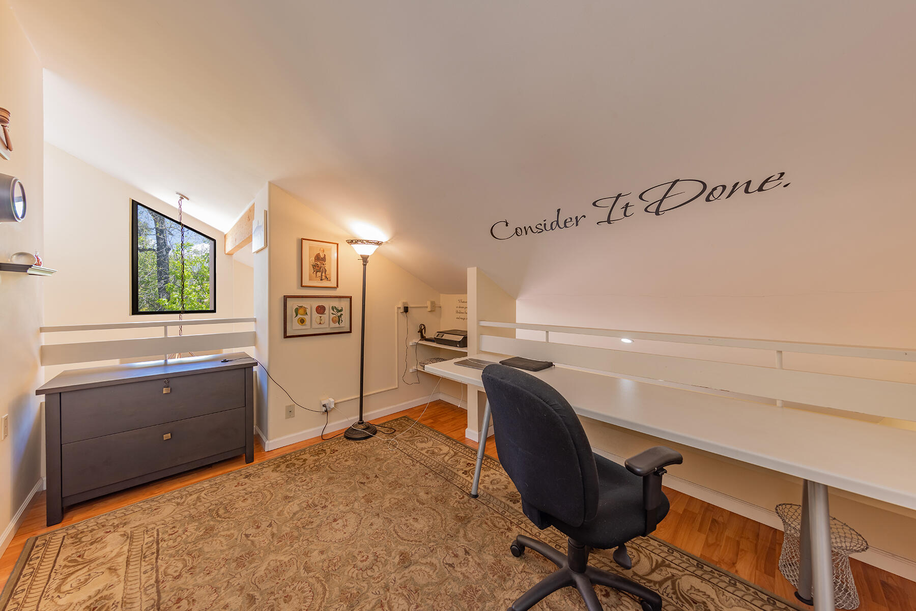 211 North Carrillo Road, Unit E Ojai, CA 93023 - Photo 19 of 27 a kitchen with a refrigerator and furniture