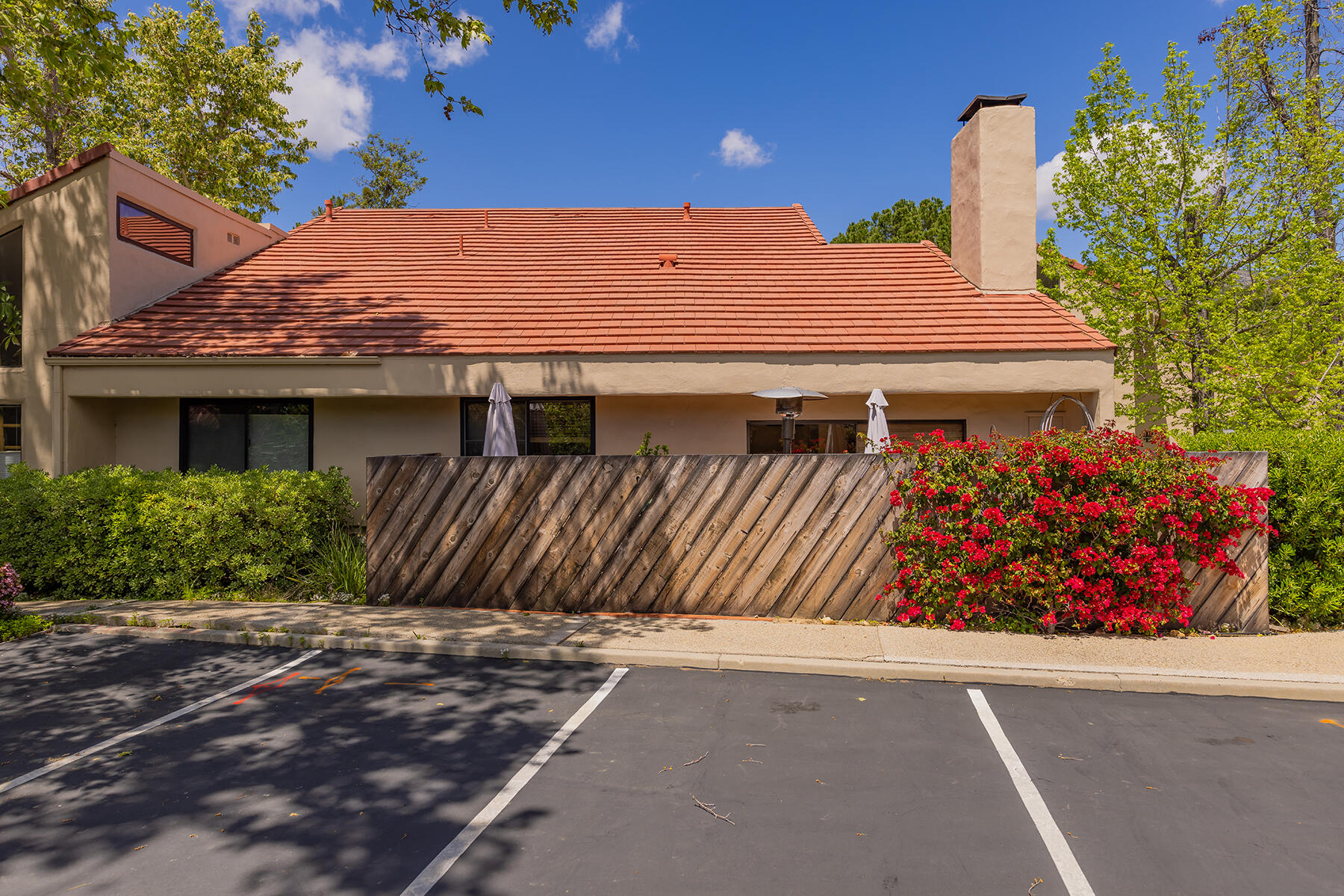 211 North Carrillo Road, Unit E Ojai, CA 93023 - Photo 25 of 27 a view of a house with a patio