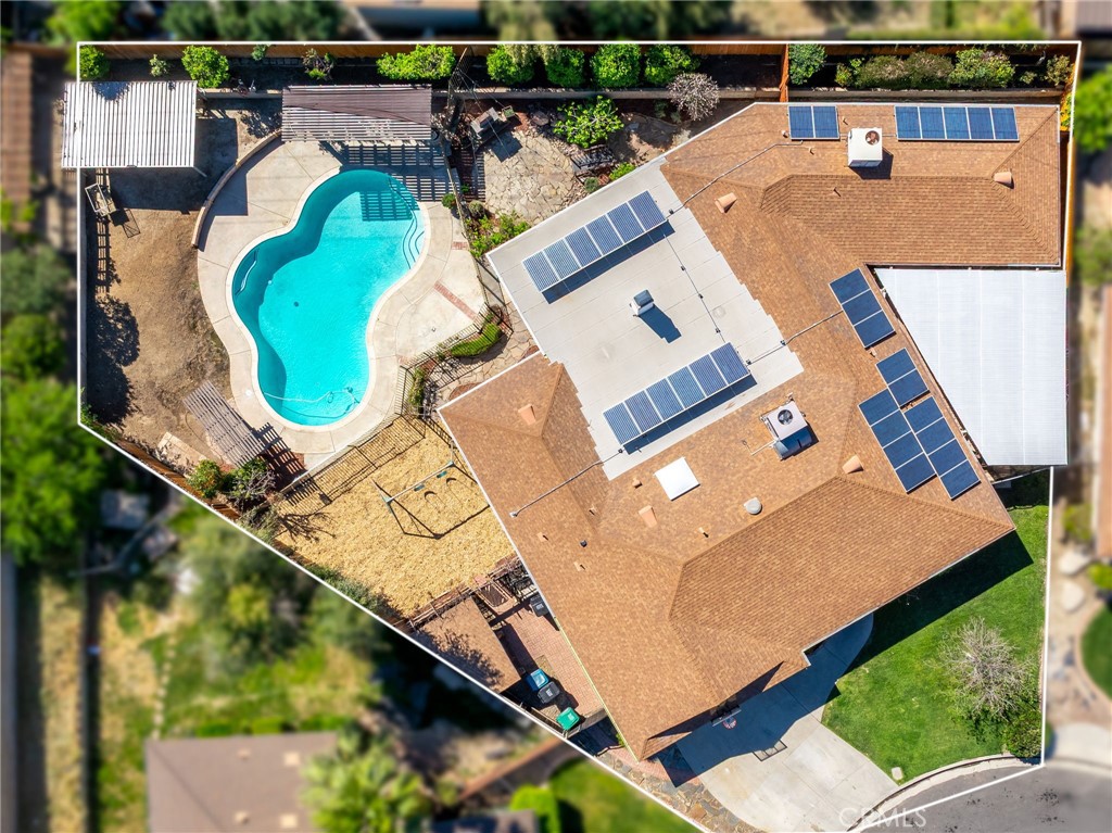 26655 Del Rosa Drive Hemet, CA 92544 - Photo 50 of 57 an aerial view of a house with a swimming pool