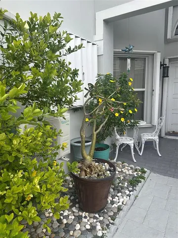 a front view of a house with a yard and sitting area