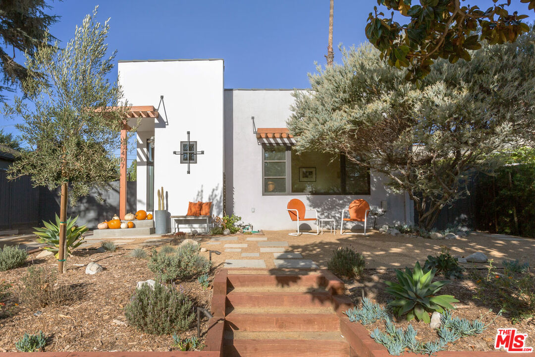 a view of outdoor space with seating area
