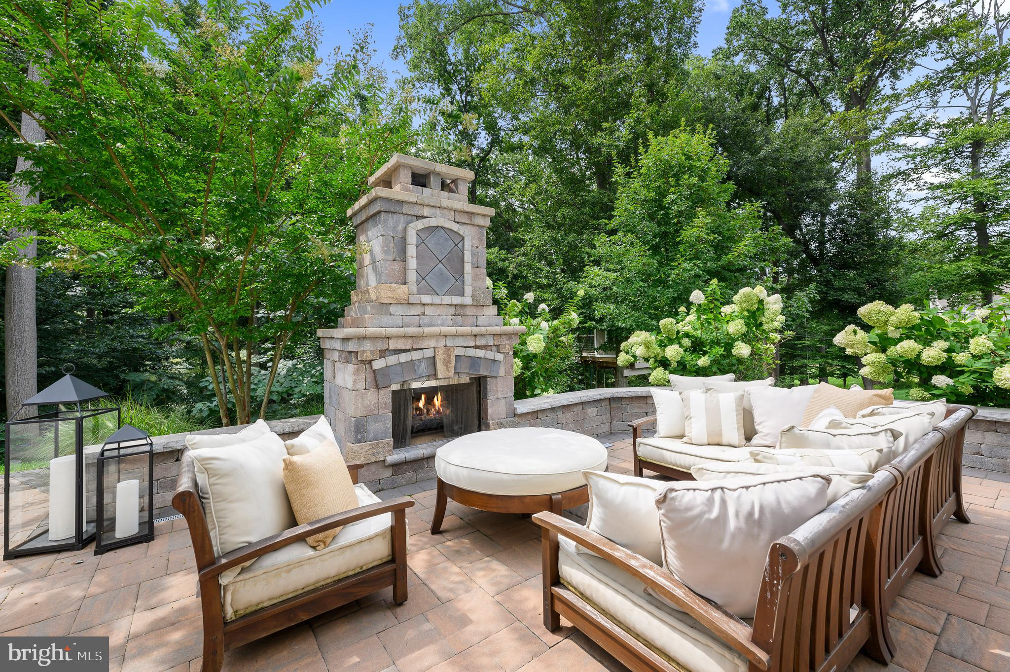 3910 Lewis Run Road Newtown Square, PA 19073 - Photo 31 of 36 Backyard oasis with outdoor fireplace