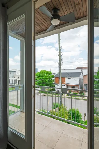 a view of a garden from a window