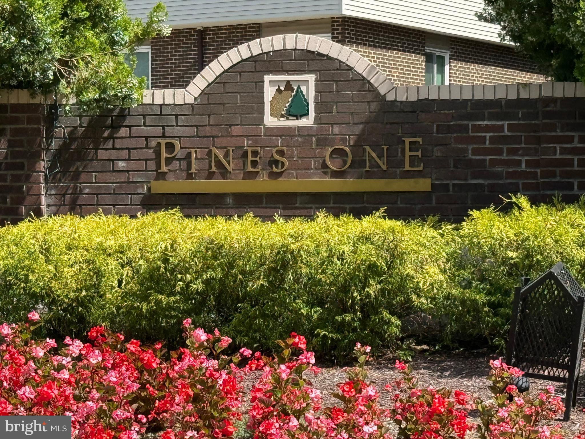 a front view of a house with a yard and fountain
