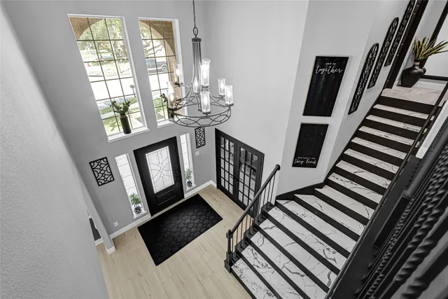 a living room with furniture