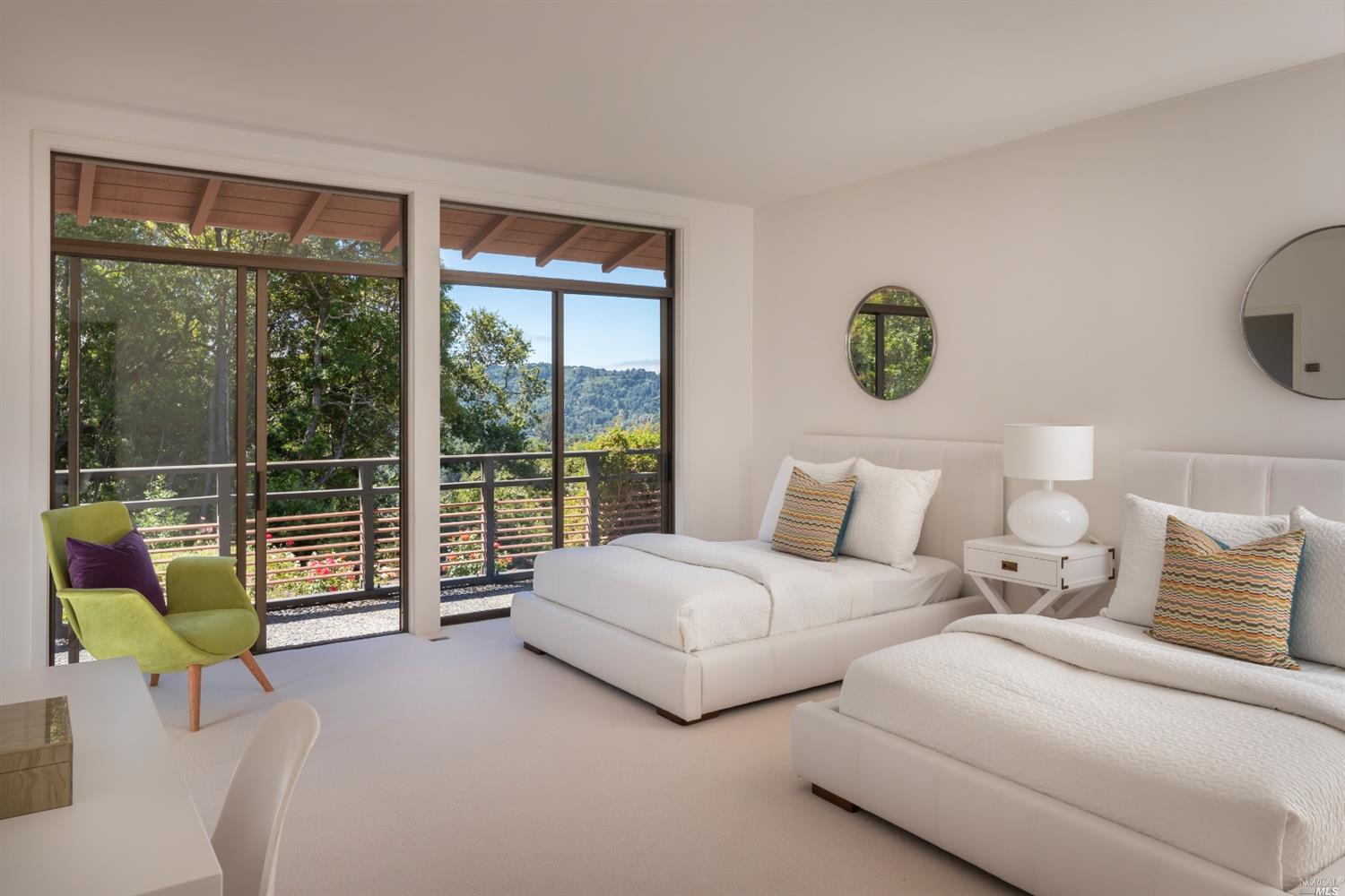 21 Canyon Road Ross, CA 94957 - Photo 32 of 41 a bedroom with furniture and large window