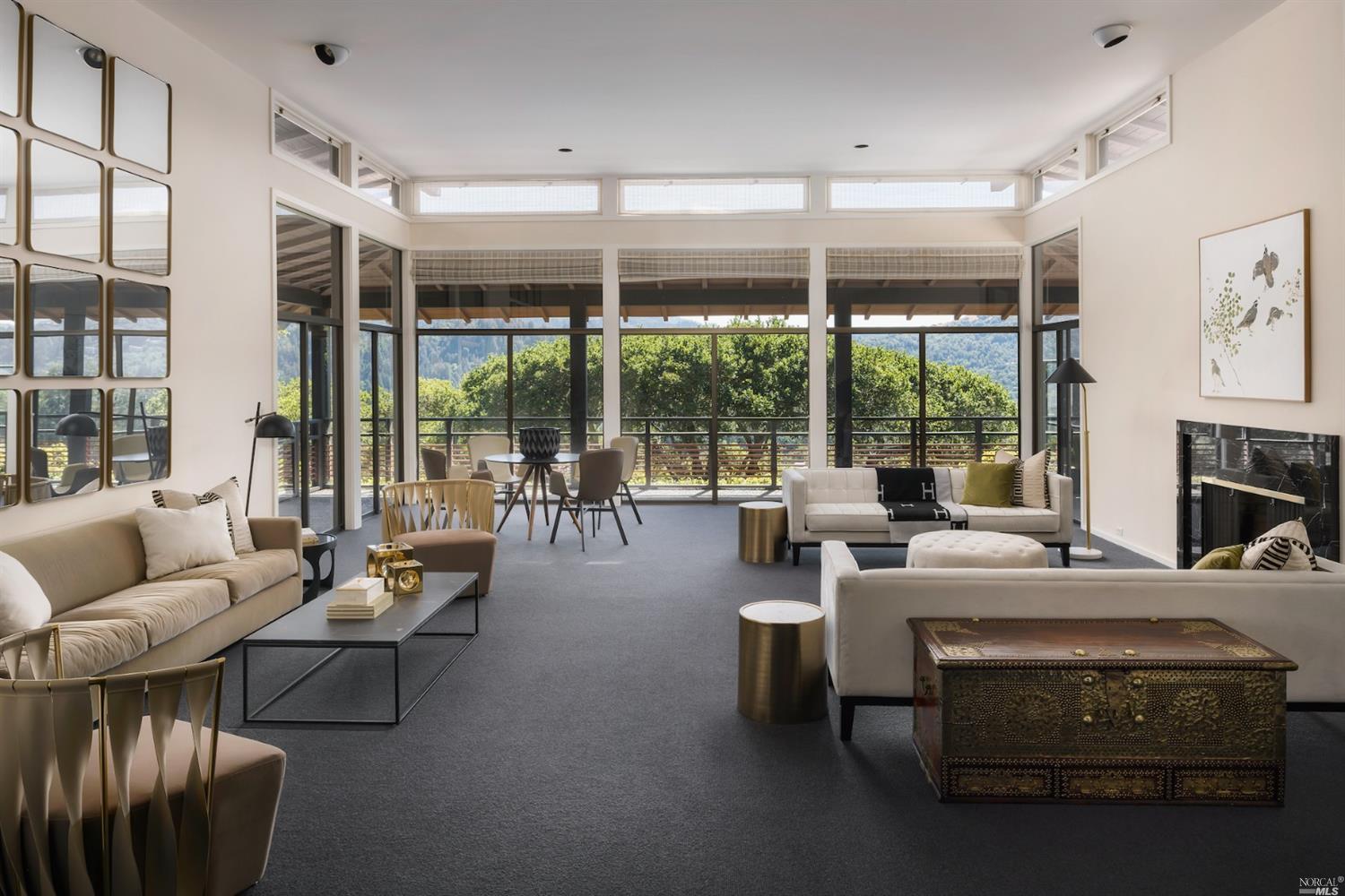 21 Canyon Road Ross, CA 94957 - Photo 6 of 41 a living room with furniture and a large window