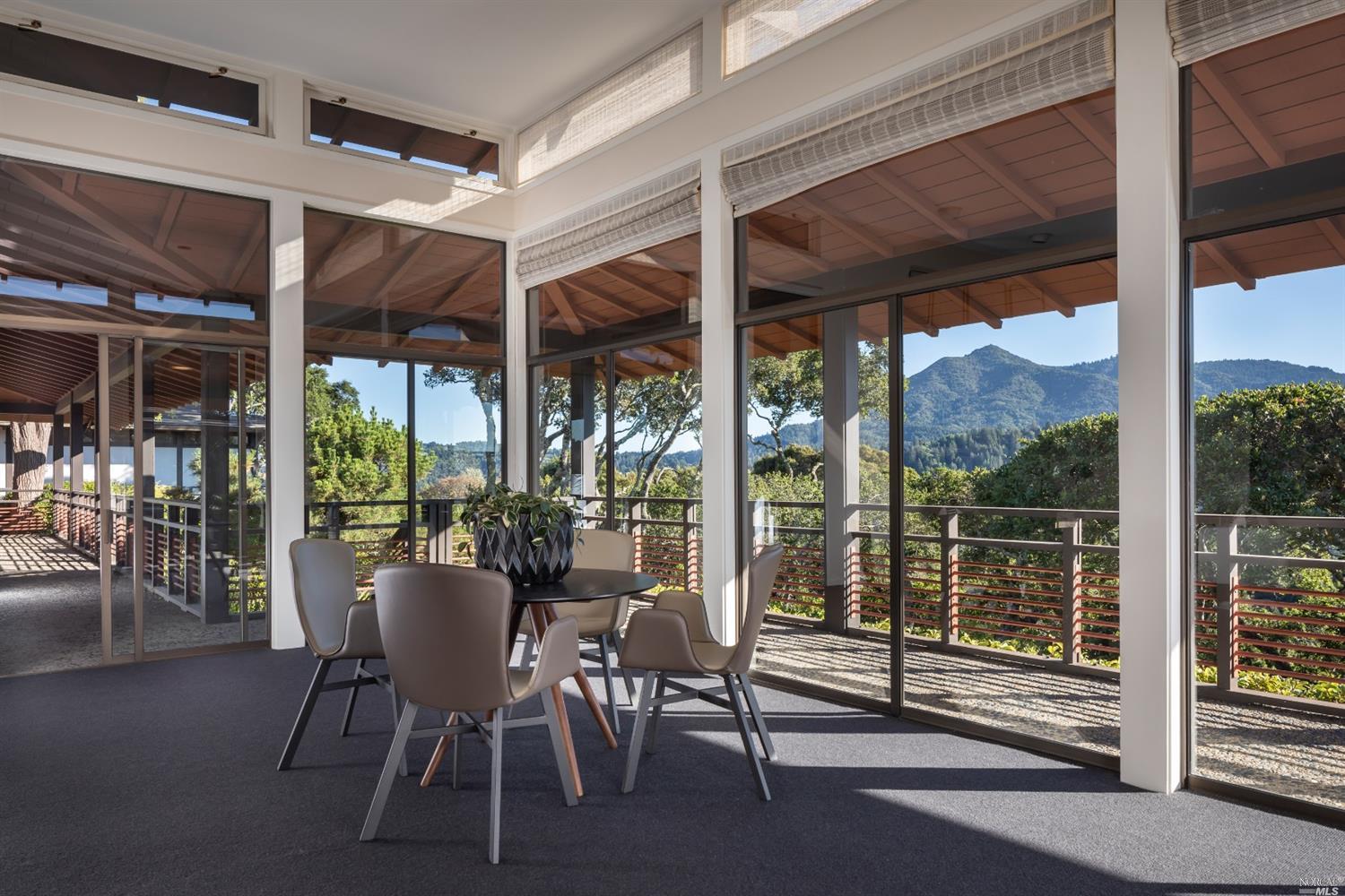 21 Canyon Road Ross, CA 94957 - Photo 7 of 41 a view of a dining room with furniture window and outside view