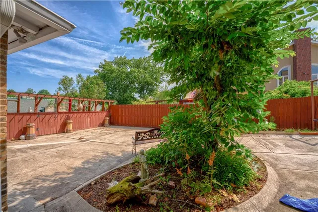 a view of a backyard