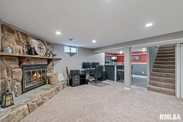 a living room with furniture