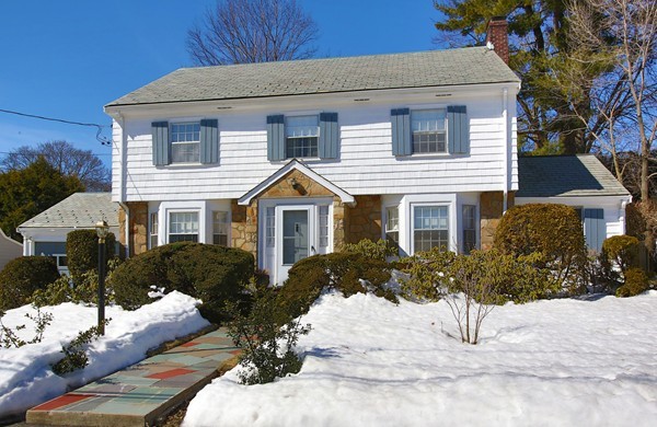 41 Sheldon Road Newton, MA 02459 - Photo 1 of 7 a front view of a house with a yard