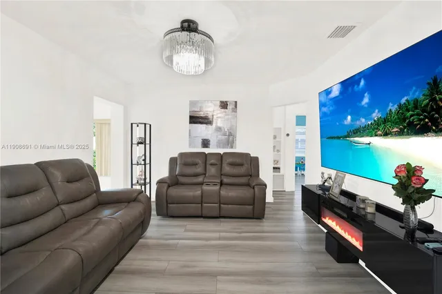 a living room with furniture