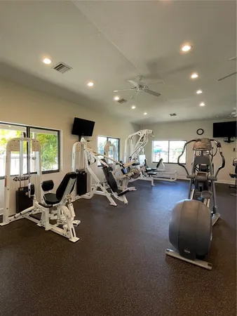 a view of a golf course with a lake