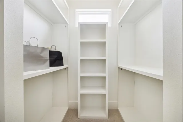 a close view of a closet