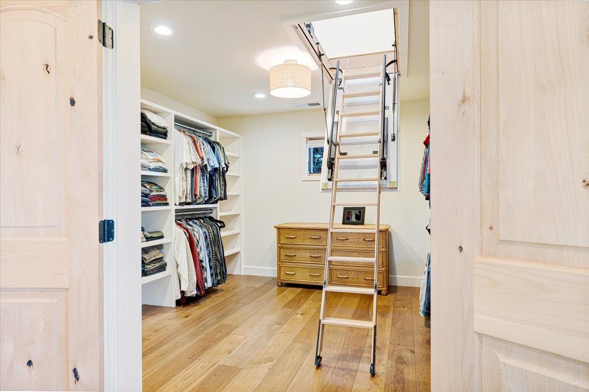 7409 Hihn Road Ben Lomond, CA 95005 - Photo 45 of 101 a view of walk in closet with clothes and shoes