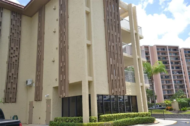 a view of a balcony with city view