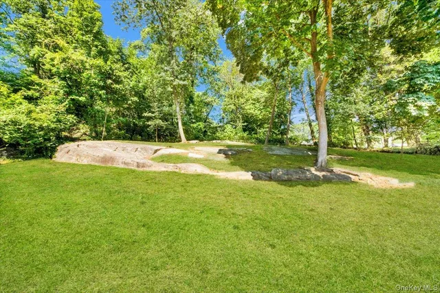 a view of a house with backyard and garden