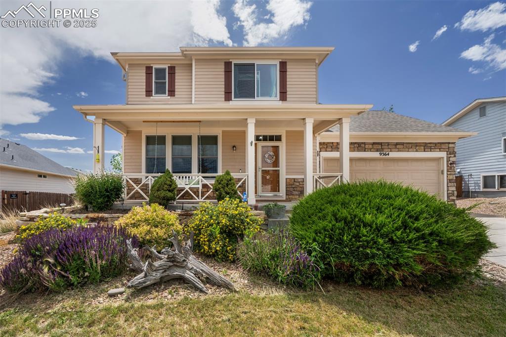 a house view with a garden space