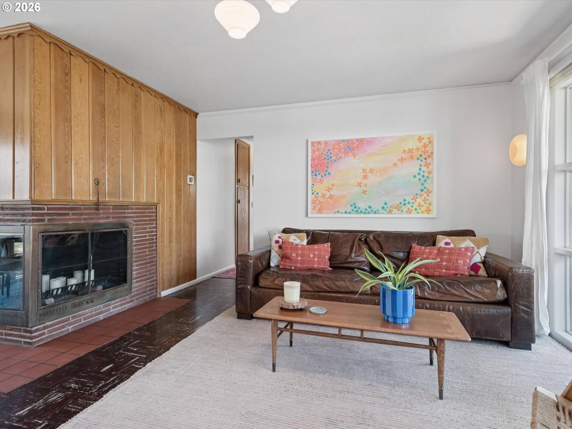 6030 Southeast 80th Avenue Portland, OR 97206 - Photo 8 of 42 a living room with furniture and a fireplace