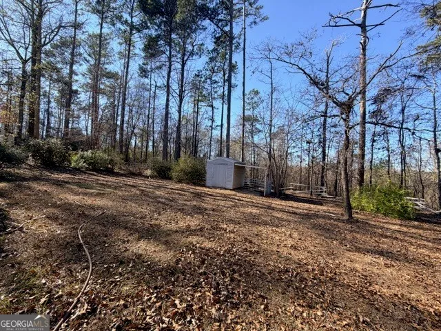 a backyard of a house with lots of green space