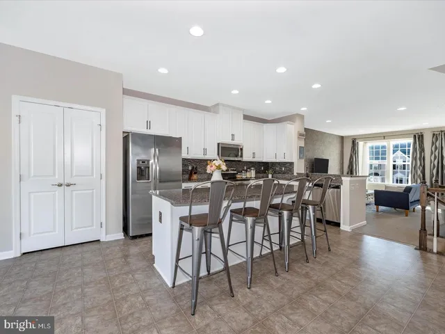 a view of a dining area with furniture