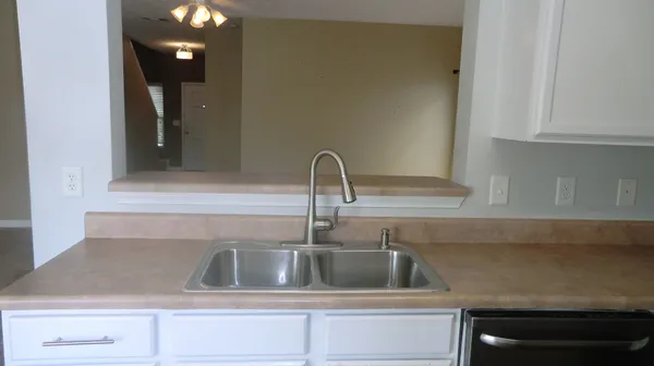 a close view of sink and tap