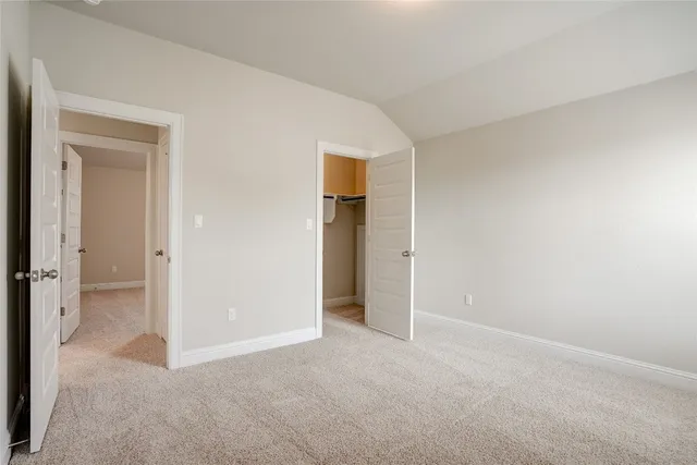 an empty room with closet