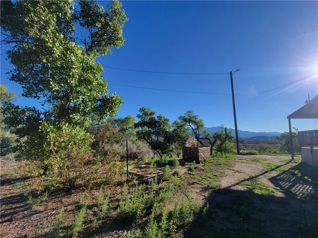 a view of a road with a mountain