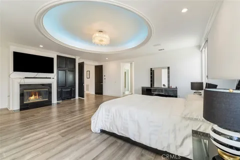 a bedroom with a bed and a closet