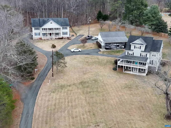 an aerial view of a house with balcony