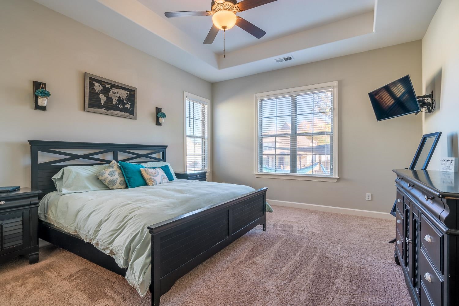 1280 Mountain Side Drive Collierville, TN 38017 - Photo 12 of 25 a bedroom with a bed and a chandelier