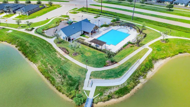 an aerial view of a house