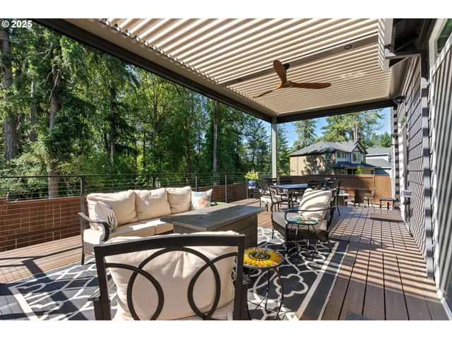 a view of outdoor space with seating