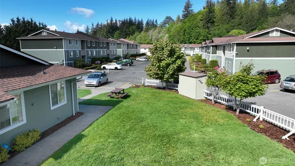 a house view with a garden space