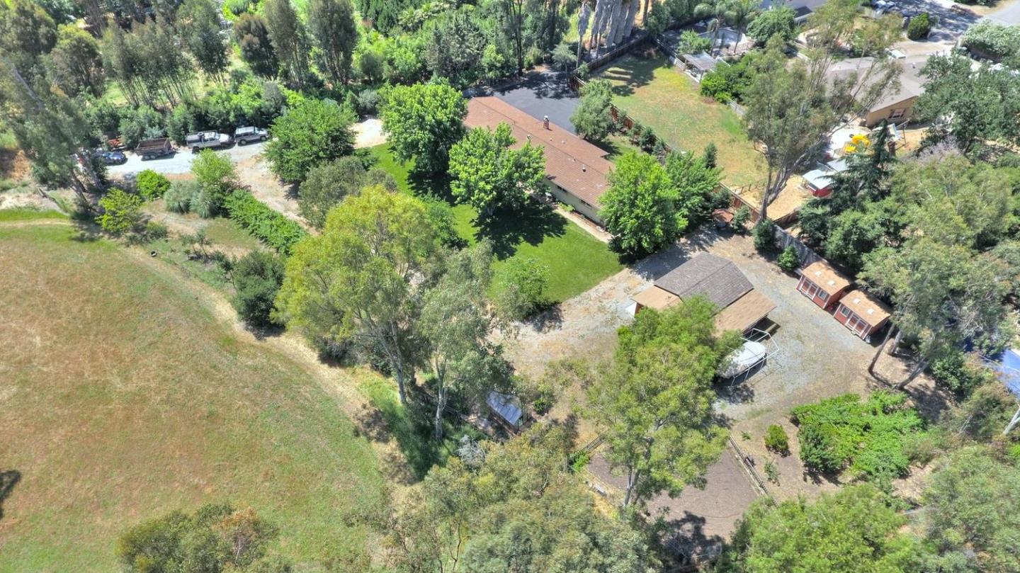 1175 Llagas Road Morgan Hill, CA 95037 - Photo 36 of 37 an aerial view of residential house with outdoor space and trees all around