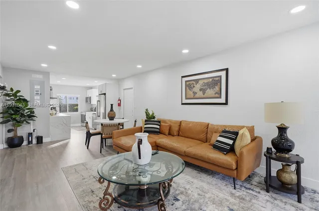 a living room with furniture