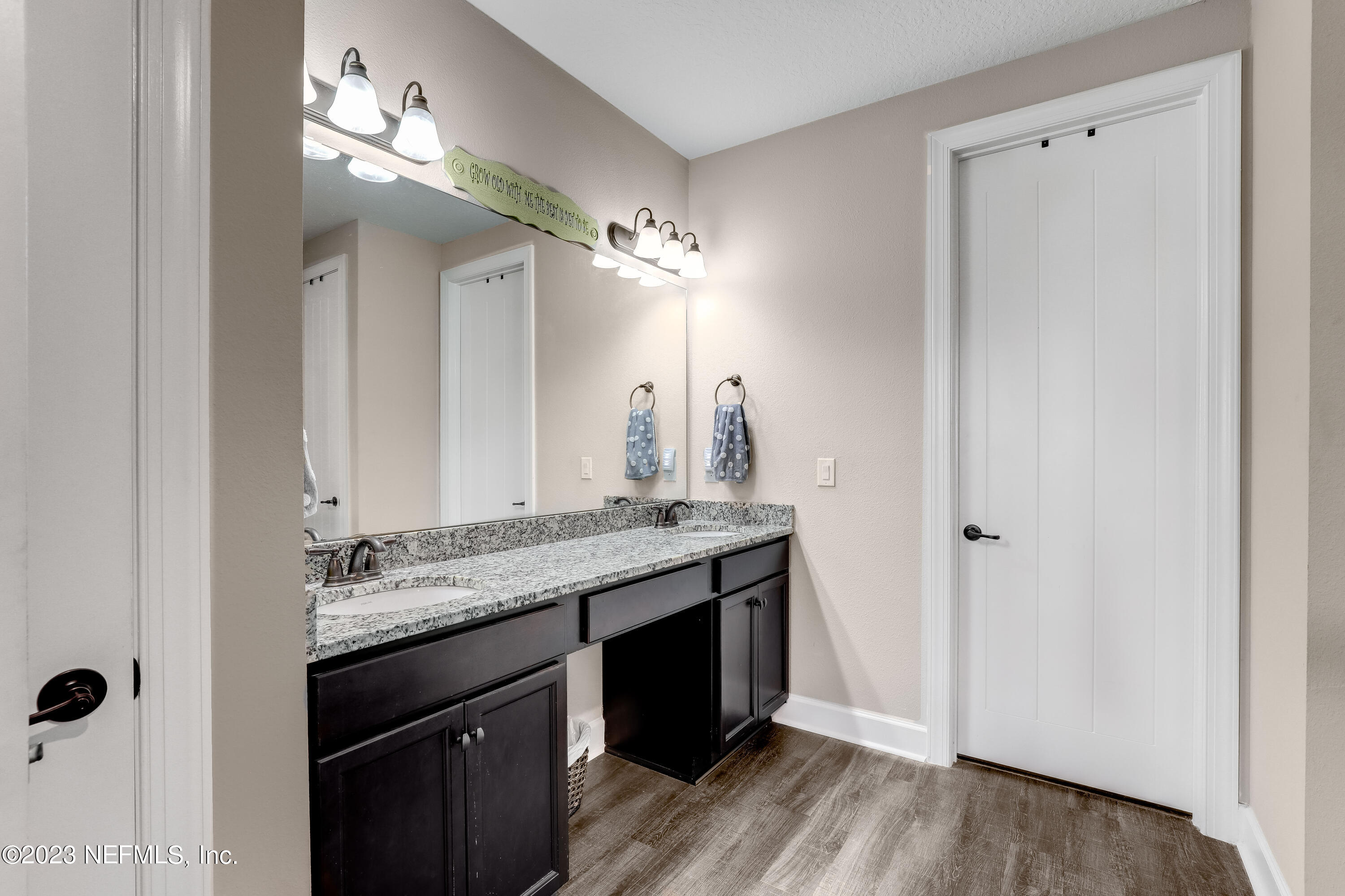 85248 Champlain Drive Fernandina Beach, FL 32034 - Photo 26 of 79 a spacious bathroom with a granite countertop sink a mirror and a shower