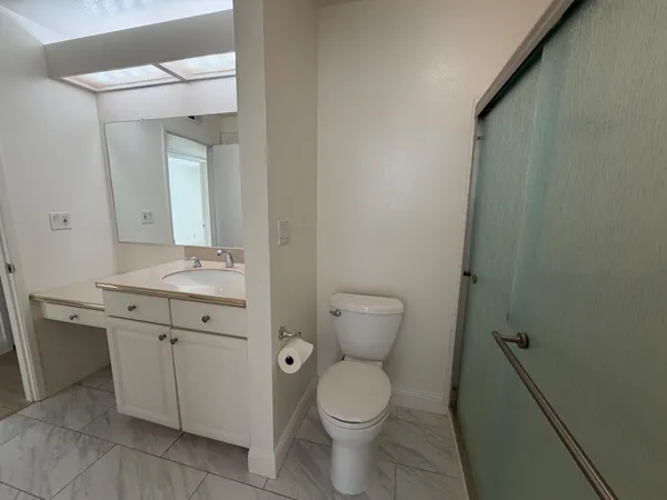 a bathroom with a shower