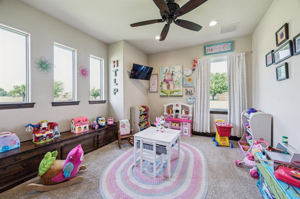 10761 County Road 2326 Terrell, TX 75160 - Photo 20 of 35 Bedroom with recessed lighting, carpet floors, visible vents, and ceiling fan