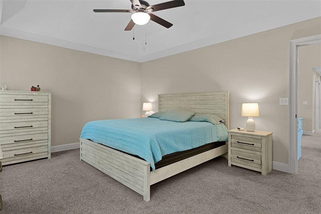 13 Malauka Radial Run Road Ocklawaha, FL 32179 - Photo 12 of 32 a bedroom with a bed and a chandelier