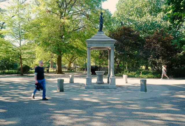 a front view of a building with street view