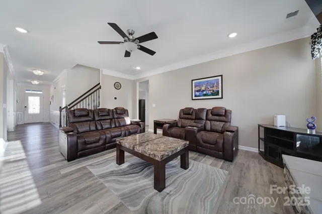 a living room with furniture