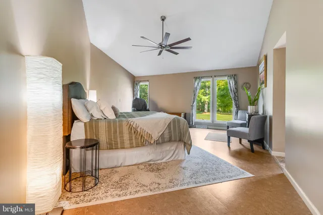 a view of a yard with furniture