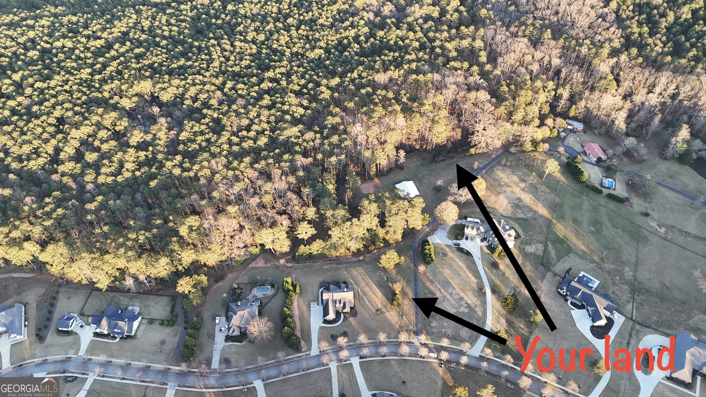 an outdoor space with seating