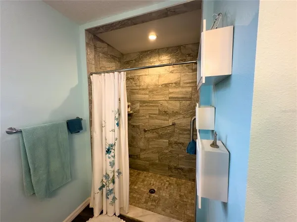 a bathroom with a shower